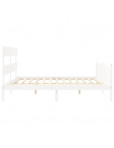 Giroletto Testiera Bianco Super King Size in Legno Massello 2