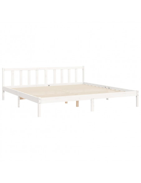 Giroletto Testiera Bianco Super King Size in Legno Massello