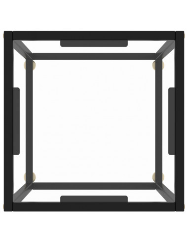 Tavolino da Salotto Nero con Vetro Temperato 40x40x50 cm