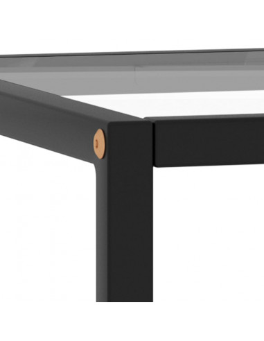 Tavolino da Salotto Nero con Vetro Temperato 40x40x50 cm