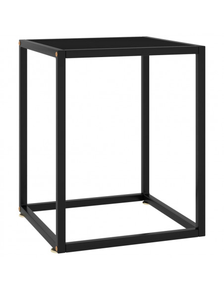 Tavolino da Salotto Nero con Vetro Nero 40x40x50 cm