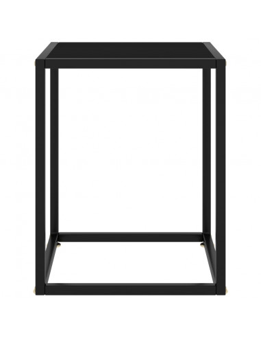 Tavolino da Salotto Nero con Vetro Nero 40x40x50 cm