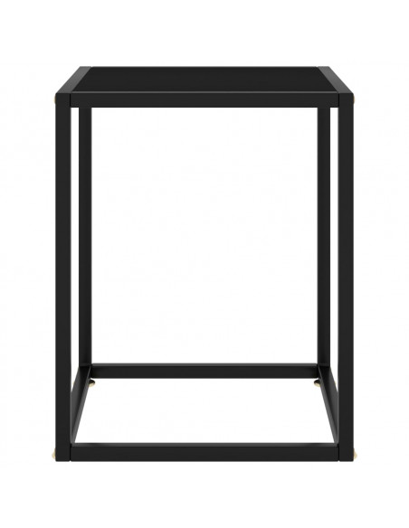 Tavolino da Salotto Nero con Vetro Nero 40x40x50 cm