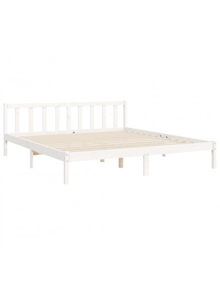 Giroletto Testiera Bianco Super King Size in Legno Massello