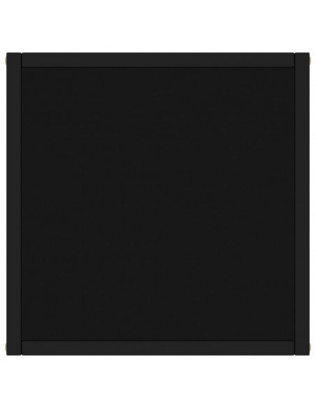 Tavolino da Salotto Nero con Vetro Nero 40x40x50 cm