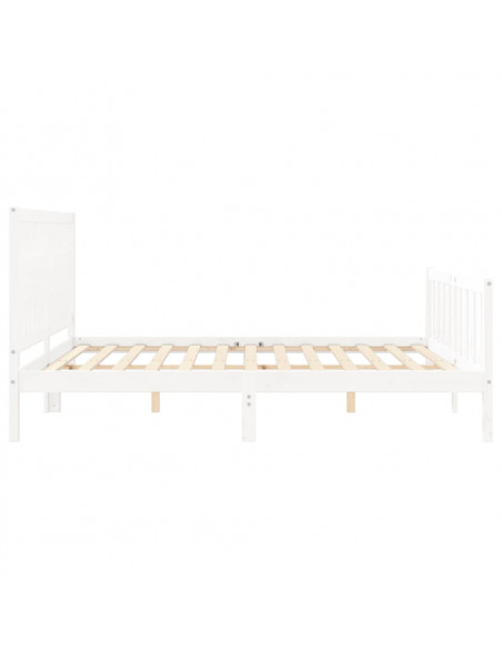 Giroletto Testiera Bianco Super King Size in Legno Massello