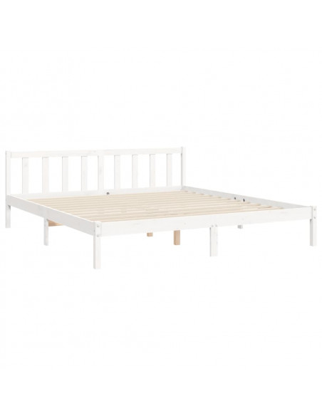 Giroletto Testiera Bianco Super King Size in Legno Massello