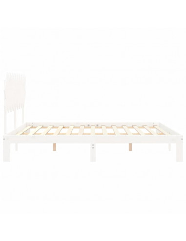 Giroletto Testiera Bianco Super King Size in Legno Massello