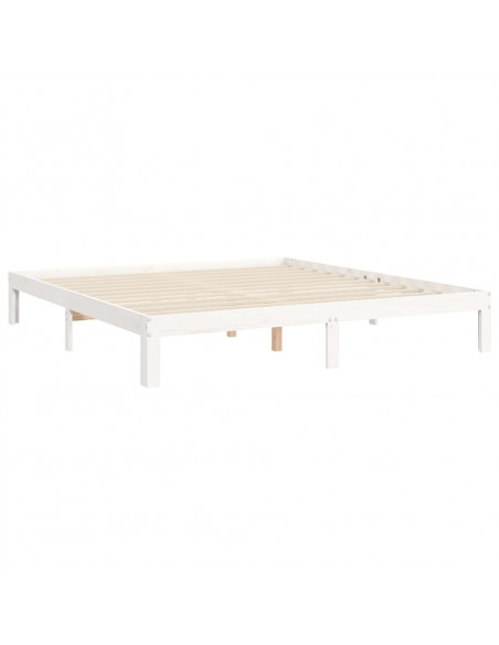 Giroletto Testiera Bianco Super King Size in Legno Massello