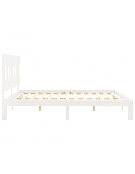 Giroletto Testiera Bianco Super King Size in Legno Massello