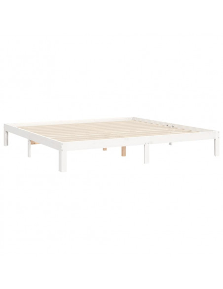 Giroletto Testiera Bianco Super King Size in Legno Massello