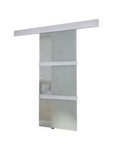 Porta Scorrevole in Vetro e Alluminio 178 cm Argento 2