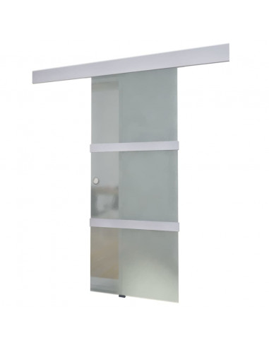Porta Scorrevole in Vetro e Alluminio 178 cm Argento