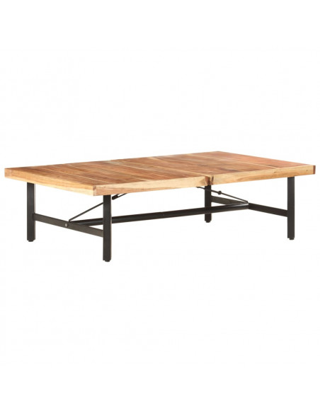 Tavolino da Salotto in Legno Massello di Acacia 142x90x42 cm