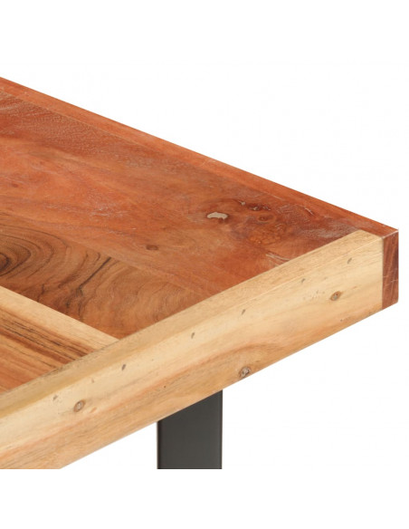 Tavolino da Salotto in Legno Massello di Acacia 142x90x42 cm