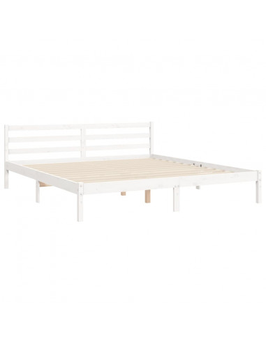 Giroletto Testiera Bianco Super King Size in Legno Massello