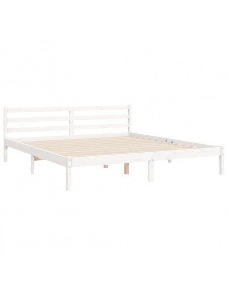 Giroletto Testiera Bianco Super King Size in Legno Massello