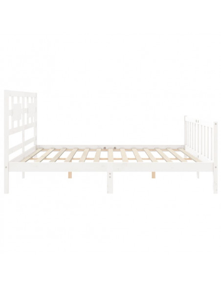 Giroletto Testiera Bianco Super King Size in Legno Massello