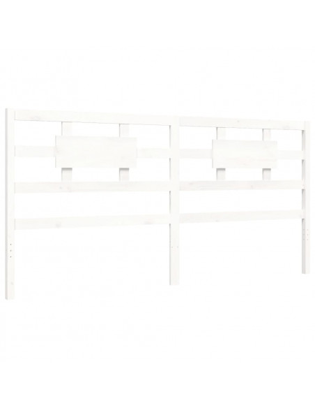 Giroletto Testiera Bianco Super King Size in Legno Massello