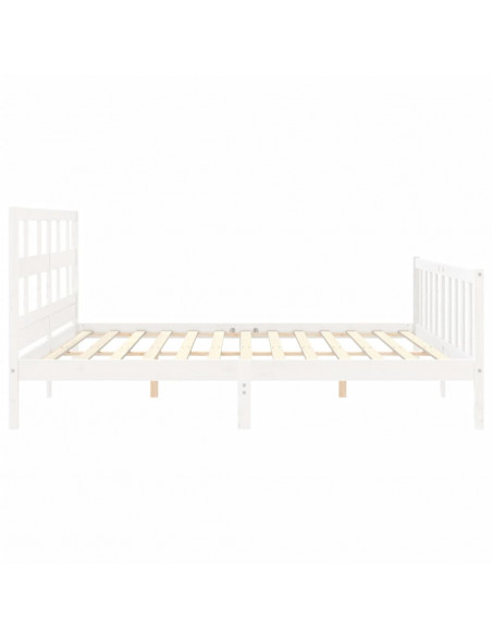 Giroletto Testiera Bianco Super King Size in Legno Massello