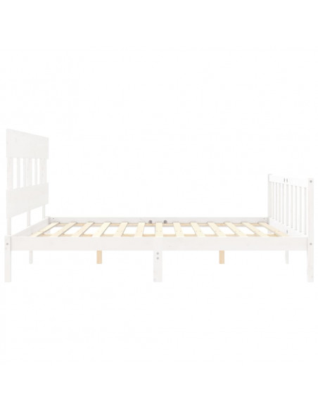 Giroletto Testiera Bianco Super King Size in Legno Massello