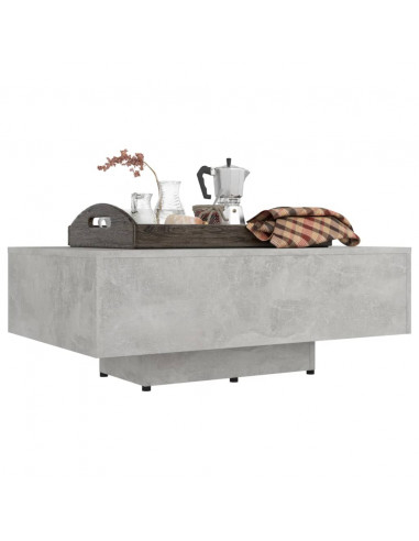 Tavolino Salotto Grigio Cemento 85x55x31 cm Legno Multistrato