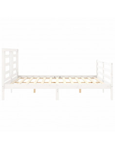 Giroletto Testiera Bianco Super King Size in Legno Massello 2