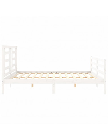 Giroletto Testiera Bianco Super King Size in Legno Massello