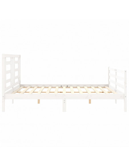 Giroletto Testiera Bianco Super King Size in Legno Massello