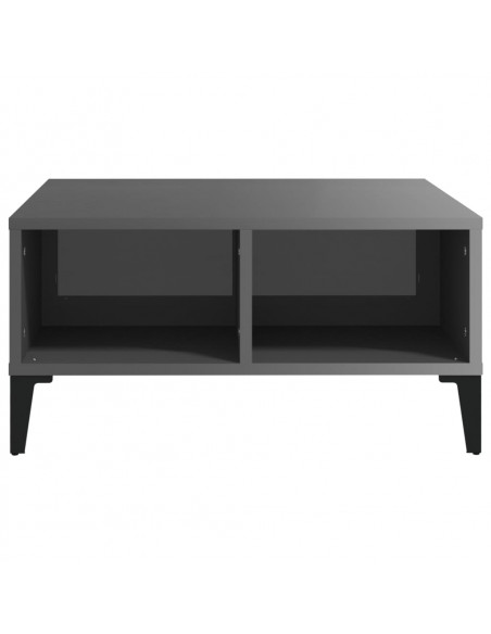 Tavolino da Salotto Grigio Lucido 60x60x30 cm Legno Multistrato