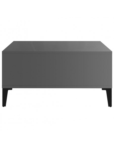 Tavolino da Salotto Grigio Lucido 60x60x30 cm Legno Multistrato