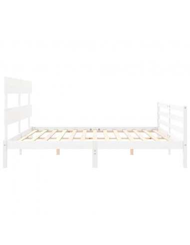 Giroletto Testiera Bianco Super King Size in Legno Massello