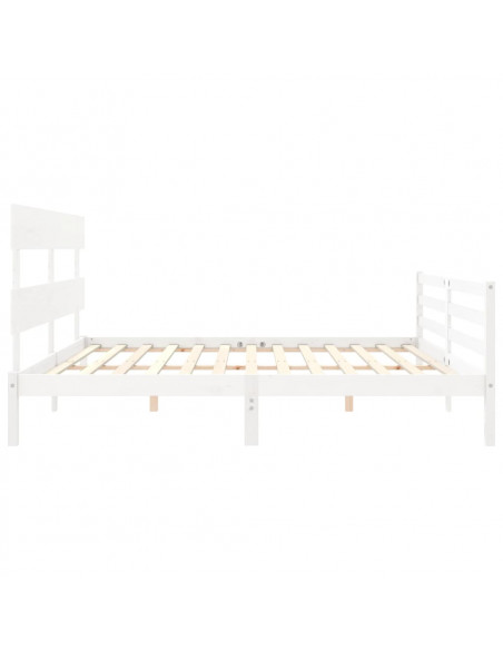 Giroletto Testiera Bianco Super King Size in Legno Massello