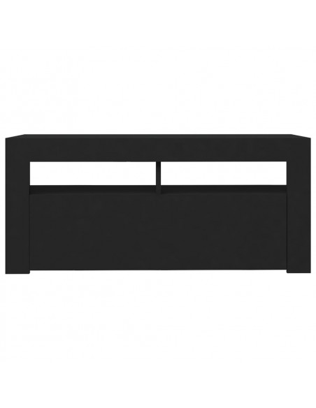 Mobile Porta TV con Luci LED Nero 90x35x40 cm