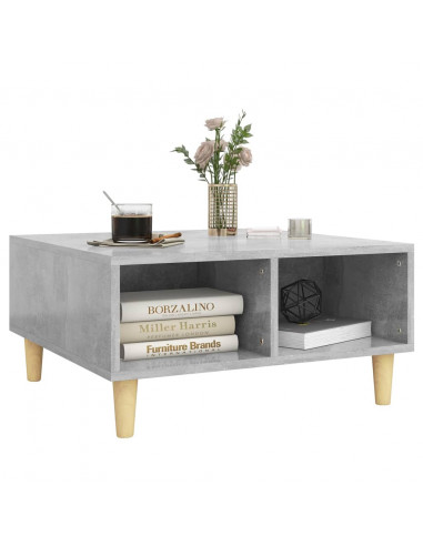 Tavolino da Salotto Grigio Cemento 60x60x30cm Legno Multistrato