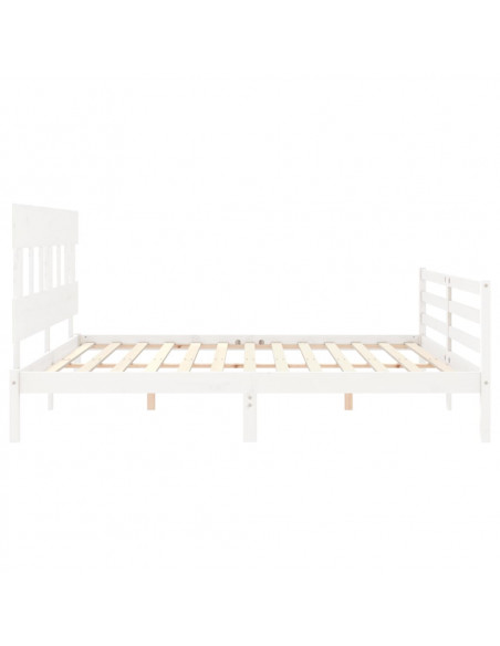 Giroletto Testiera Bianco Super King Size in Legno Massello