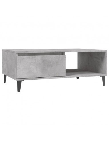 Tavolino da Salotto Grigio Cemento 90x60x35cm Legno Multistrato