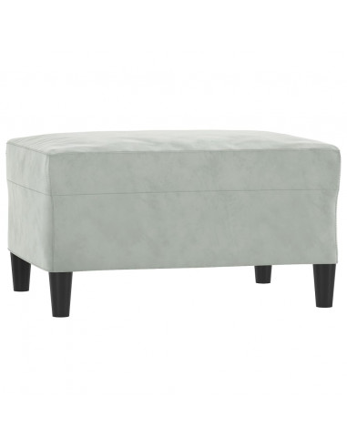 Poggiapiedi Grigio Chiaro 70x55x41 cm in Velluto