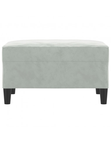 Poggiapiedi Grigio Chiaro 70x55x41 cm in Velluto