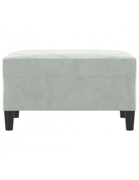 Poggiapiedi Grigio Chiaro 70x55x41 cm in Velluto