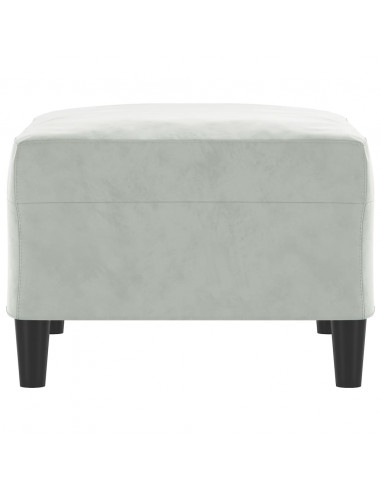 Poggiapiedi Grigio Chiaro 70x55x41 cm in Velluto