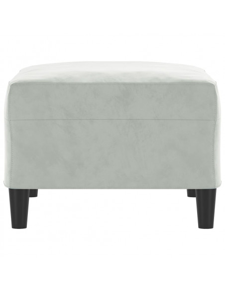 Poggiapiedi Grigio Chiaro 70x55x41 cm in Velluto