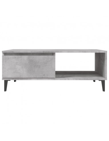 Tavolino da Salotto Grigio Cemento 90x60x35cm Legno Multistrato