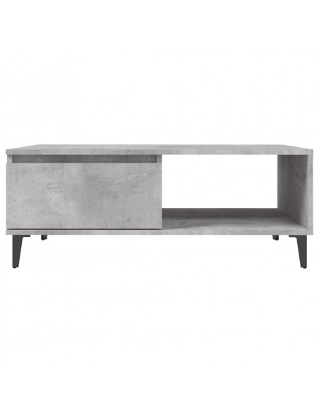 Tavolino da Salotto Grigio Cemento 90x60x35cm Legno Multistrato