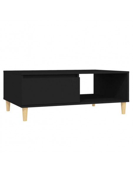 Tavolino da Salotto Nero 90x60x35 cm in Legno Multistrato