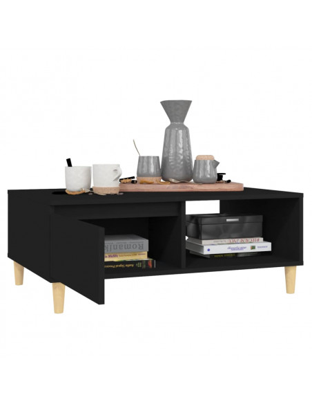 Tavolino da Salotto Nero 90x60x35 cm in Legno Multistrato
