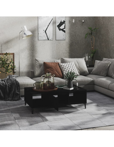 Tavolino da Salotto Nero 103,5x60x35 cm in Legno Multistrato