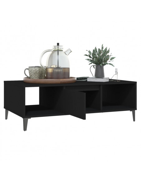 Tavolino da Salotto Nero 103,5x60x35 cm in Legno Multistrato