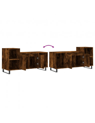 Mobile TV Rovere Fumo 100x35x55 cm in Legno Multistrato