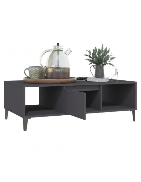 Tavolino da Salotto Grigio 103,5x60x35 cm in Legno Multistrato